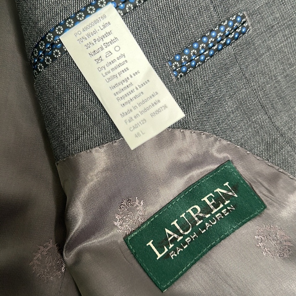 Lauren Ralph Lauren gray wool blend blazer size 46R - Picture 7 of 9